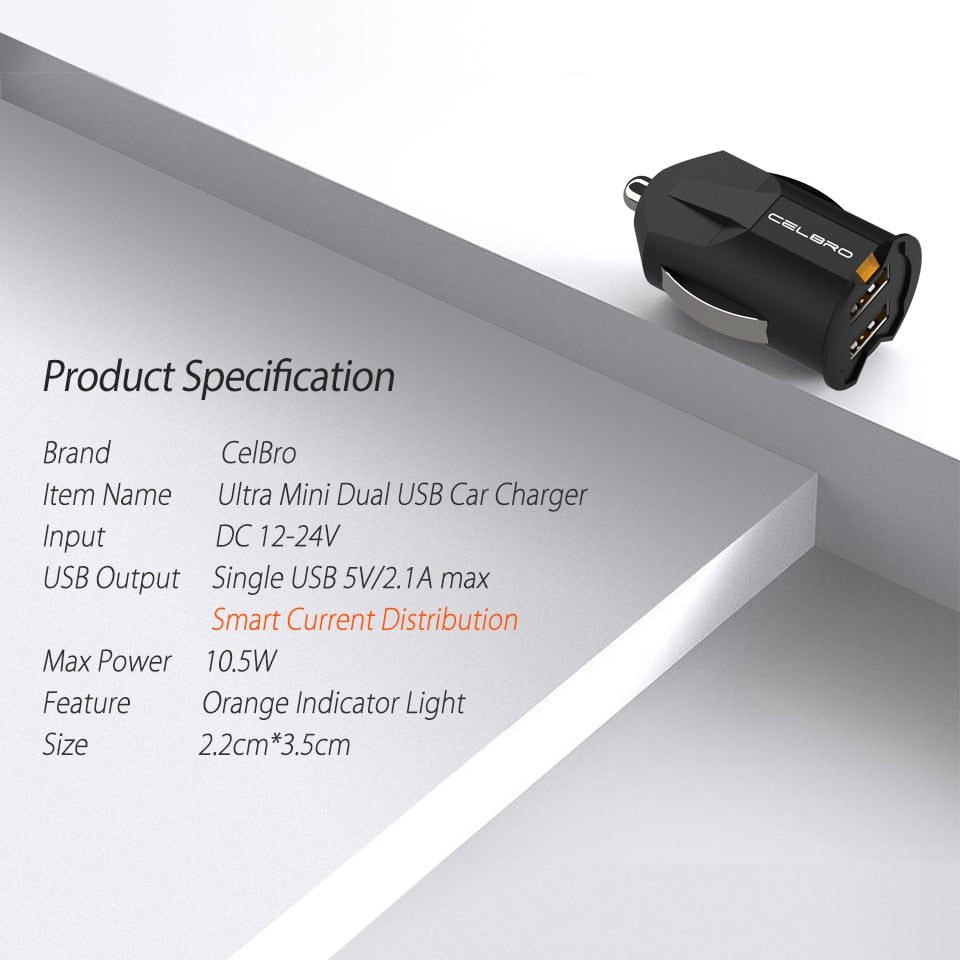 Smallest Mini USB Car Charger Adapter 2A Car USB Charger