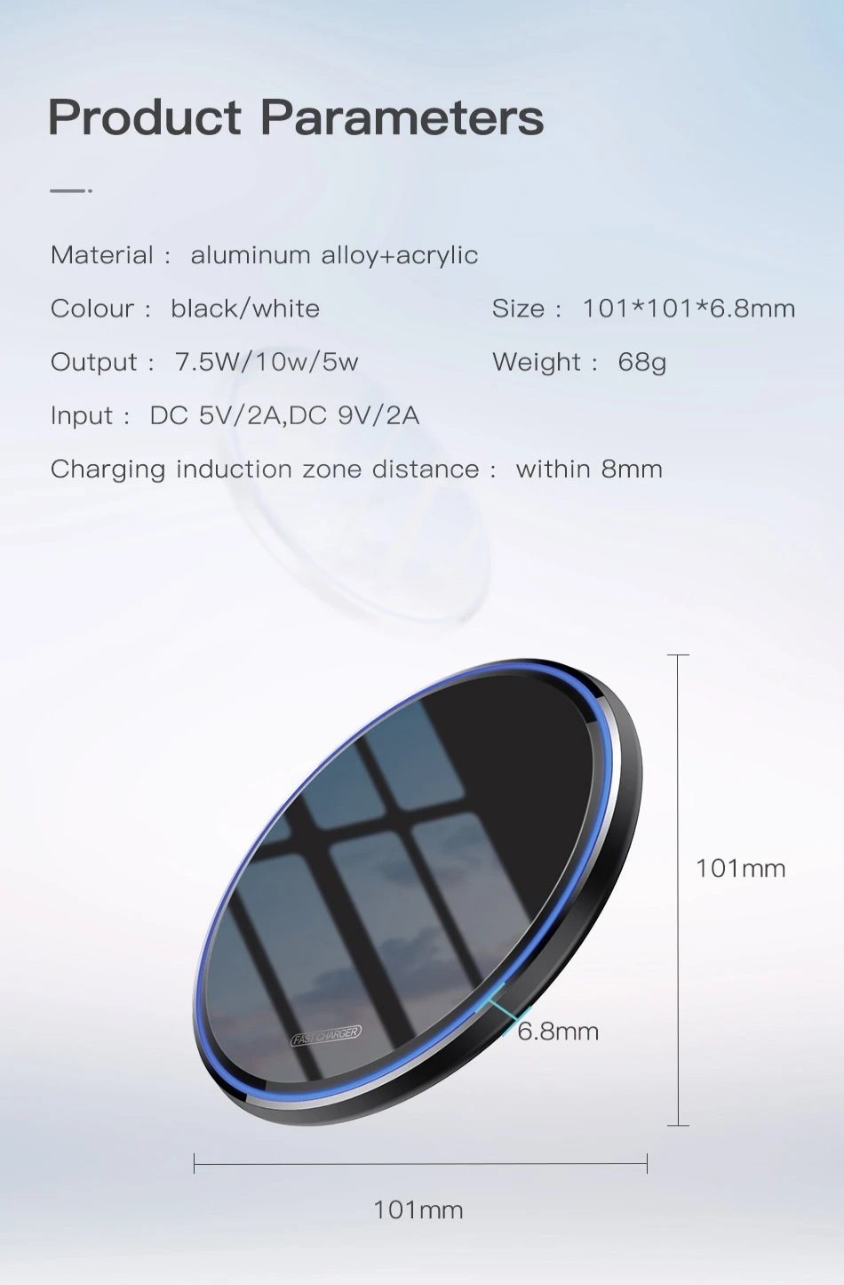 10W Wireless Master Charger | iPhone X / For iPhone 8/ 8 Plus & Samsung Galaxy S7 / S8 / S9 && Xiaomi && Nokia HTC Google