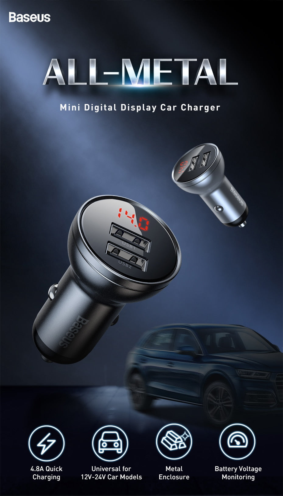 24W Dual USB Car Charger