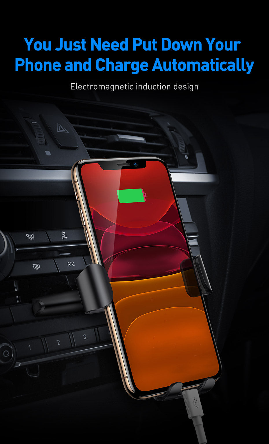 CD 10W Wireless Car Charger & Phone Holder