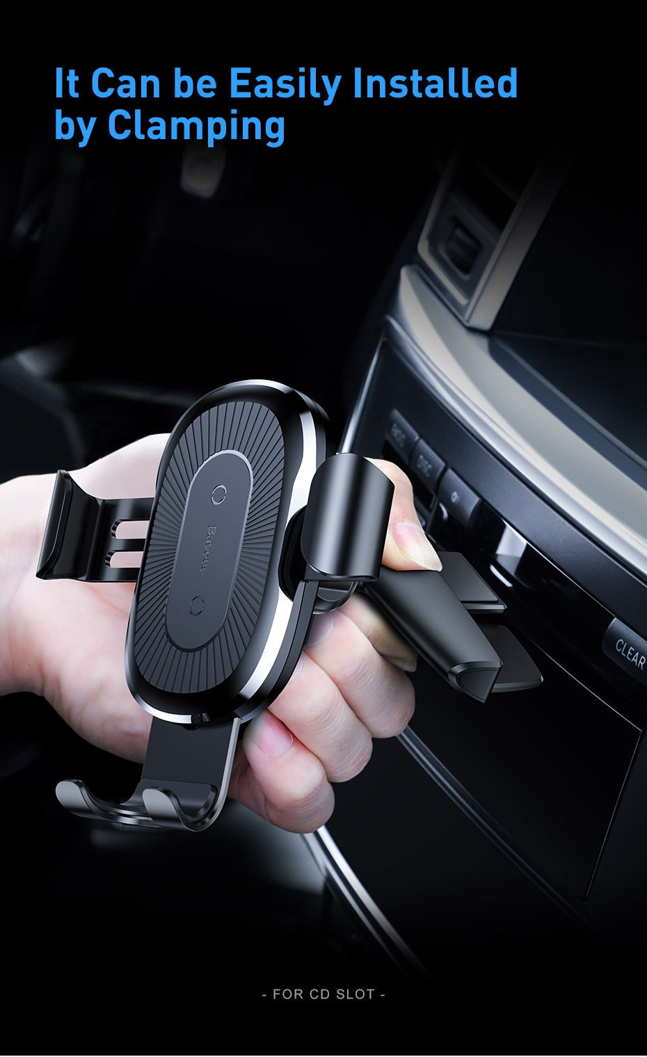 CD 10W Wireless Car Charger & Phone Holder