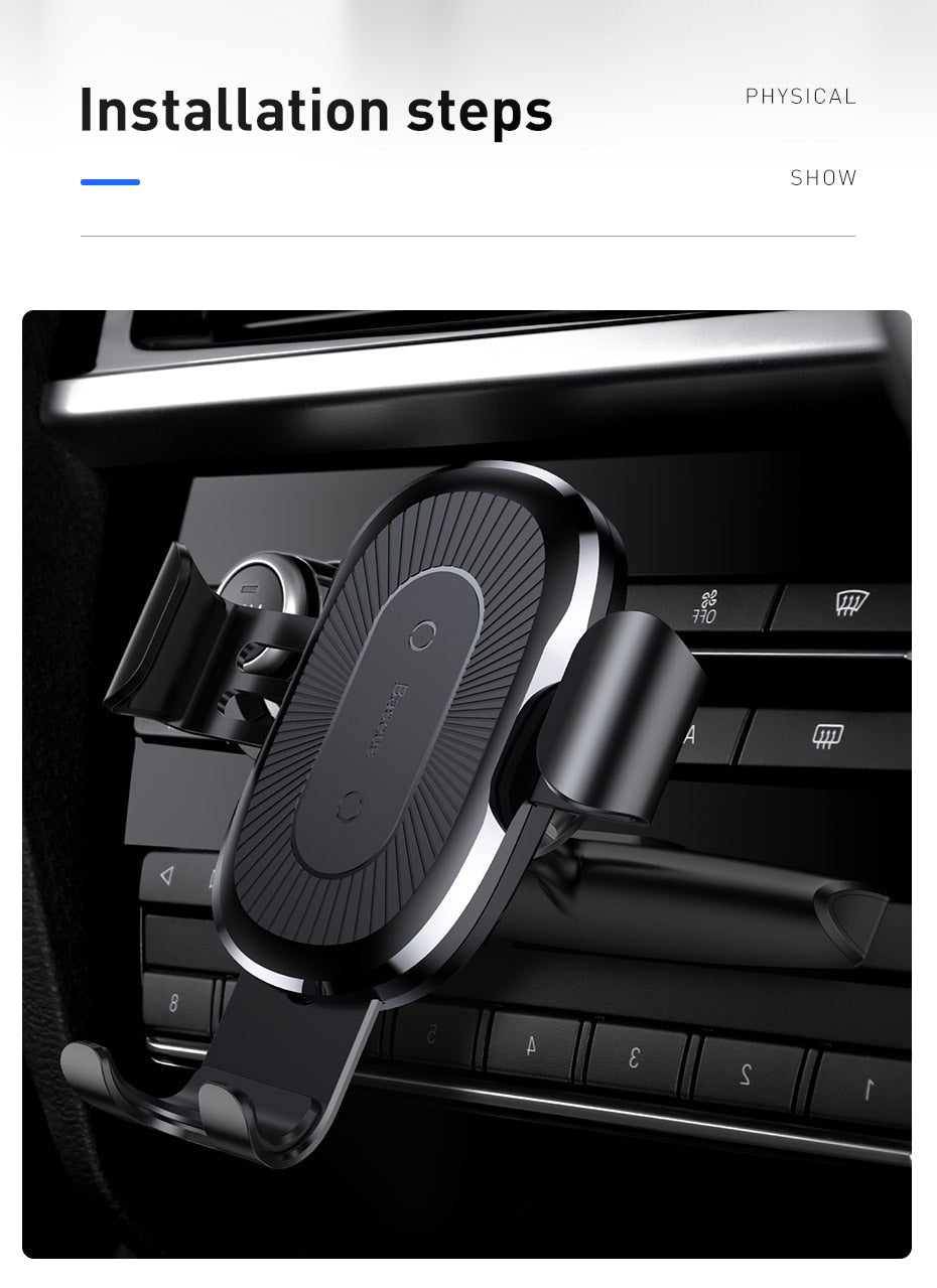 CD 10W Wireless Car Charger & Phone Holder